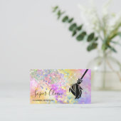 Reinigungshaus Sparkling Holograph Opal Busin Visitenkarte (Stehend Vorderseite)