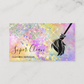 Reinigungshaus Sparkling Holograph Opal Busin Visitenkarte (Vorderseite)