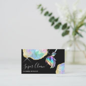 Reinigungshaus Sparkling Holograph Opal Visitenkarte (Stehend Vorderseite)