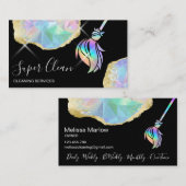 Reinigungshaus Sparkling Holograph Opal Visitenkarte (Vorne/Hinten)