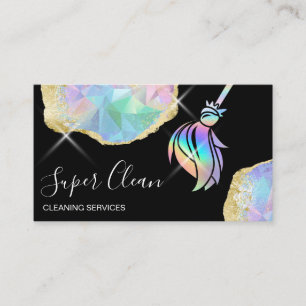 Reinigungshaus Sparkling Holograph Opal Visitenkarte