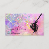 Reinigungshaus Sparkling Holograph Opal Visitenkarte (Vorderseite)