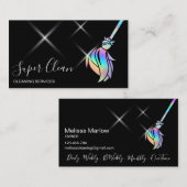 Reinigungshaus Sparkling Holograph Visitenkarte (Vorne/Hinten)