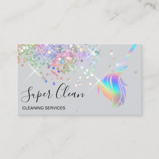 Reinigungshaus Sparkling Holograph Visitenkarte (Vorderseite)