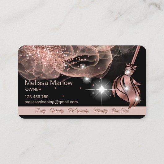 Reinigungshaus Sparkling Rose gold Business C Visitenkarte (Rückseite)