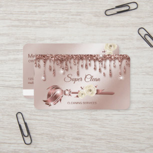 Reinigungshaus Sparkling Rose gold Business C Visitenkarte
