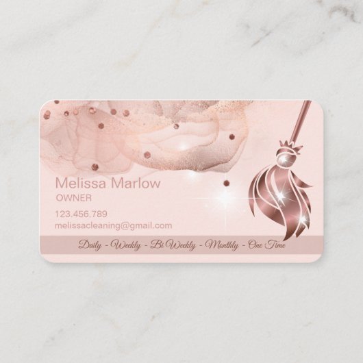 Reinigungshaus Sparkling Rose gold Business C Visitenkarte (Rückseite)