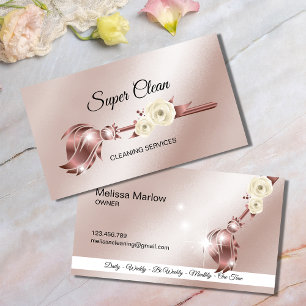 Reinigungshaus Sparkling Rose gold Business C Visitenkarte