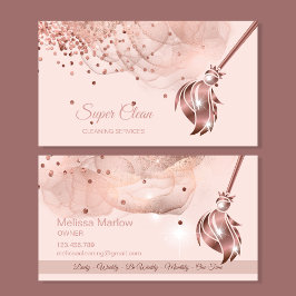 Reinigungshaus Sparkling Rose gold Business C Visitenkarte