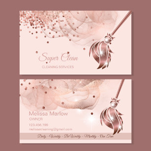 Reinigungshaus Sparkling Rose gold Business C Visitenkarte