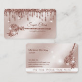 Reinigungshaus Sparkling Rose Gold Visitenkarte (Vorne/Hinten)