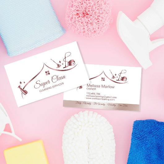 Reinigungshaus Sparkling Rose Gold Visitenkarte