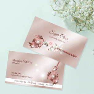 Reinigungshaus Sparkling Rose Gold Visitenkarte