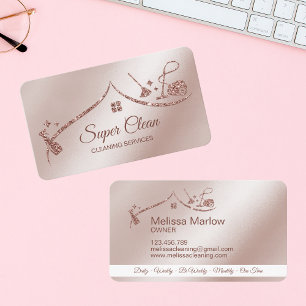 Reinigungshaus Sparkling Rose Gold Visitenkarte