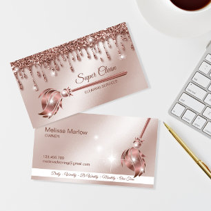 Reinigungshaus Sparkling Rose Gold Visitenkarte