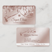 Reinigungshaus Sparkling Rose Gold Visitenkarte (Vorne/Hinten)