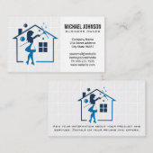 ReinigungsHouse-Logo | Badezimmer Tiles Visitenkarte (Vorne/Hinten)