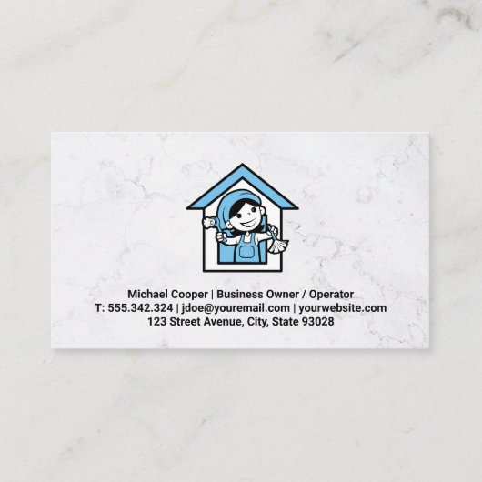 ReinigungsHouse-Logo | Marmor | Maid-Logo Visitenkarte (Rückseite)
