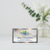 ReinigungsHouse-Logo | Metallgrenze Visitenkarte (Stehend Vorderseite)