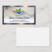 ReinigungsHouse-Logo | Metallgrenze Visitenkarte (Vorne/Hinten)