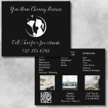 ReinigungsHouse QR Code Sparkling Business Flyer<br><div class="desc">Zimmerreinigung" Visitenkarte mit QR-Code für den bequemen Service. Sparkling,  effizientes Design perfekt,  um Kunden direkt mit Buchungs-,  Informations- und Kontaktmöglichkeiten durch einen schnellen Scan zu verbinden.</div>