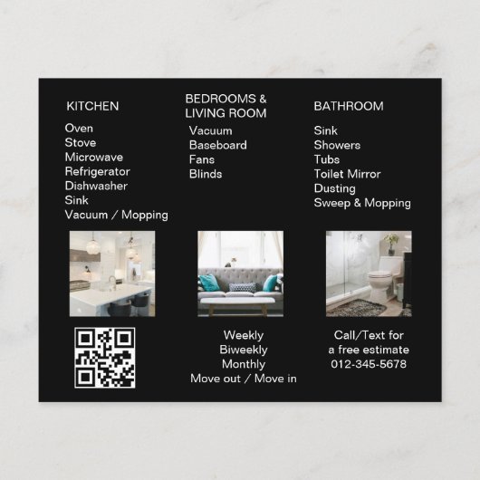 ReinigungsHouse QR Code Sparkling Business Flyer (Hinten)