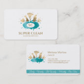 ReinigungsHouse Sparkling Gold Monogram Busin Visitenkarte (Vorne/Hinten)