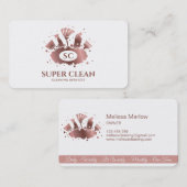 ReinigungsHouse Sparkling Rose Gold Monogram B Visitenkarte (Vorne/Hinten)