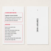 Reinigungsinstruktionen Produktpfandkarte (Vorne & Hinten)