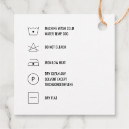 Reinigungsinstruktionen Produktpfandkarte Geschenkanhänger