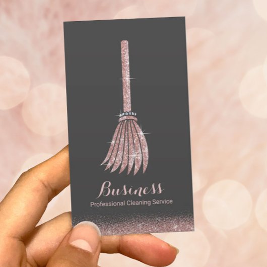 Reinigungskraft Rose Gold Glitzer House Behaltend Visitenkarte