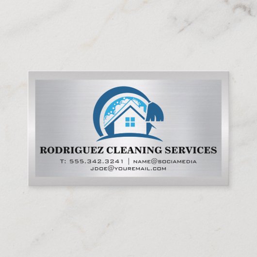Reinigungslogo | Stahlbürste Visitenkarte (Vorderseite)