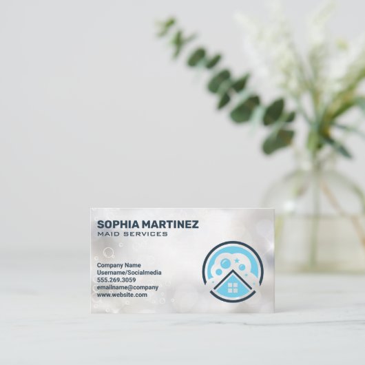 Reinigungslogo Visitenkarte (Stehend Vorderseite)