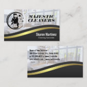 Reinigungslogo | Zuhause-Wohnzimmer Visitenkarte (Vorne/Hinten)