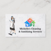 Reinigungsmaid | Icons für Hausreinigung Visitenkarte (Vorderseite)