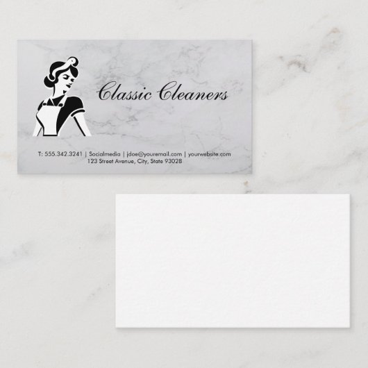Reinigungsmaid | Klassische Kleidung Visitenkarte (Vorne/Hinten)
