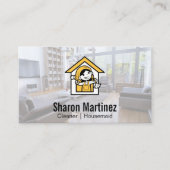 Reinigungsmaid | Logo für House Services Visitenkarte (Vorderseite)