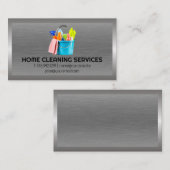 Reinigungsmittel | Hintergrund aus Metall Visitenkarte (Vorne/Hinten)