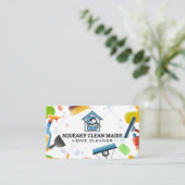 Reinigungsmittel | Maid-Logo Visitenkarte (Stehend Vorderseite)