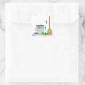 Reinigungsmittel Quadratischer Aufkleber (Tasche)