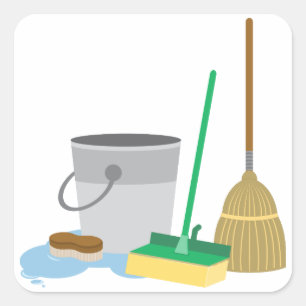 Reinigungsmittel Quadratischer Aufkleber