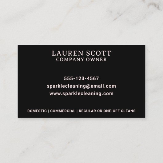 Reinigungsmittel Reinigungstupfer Mop and Bucket P Visitenkarte (Rückseite)