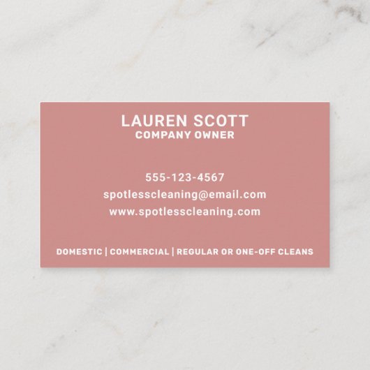 Reinigungsmittel Reinigungstupfer Mopp und Eimer f Visitenkarte (Rückseite)