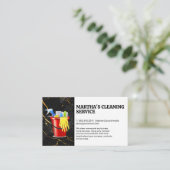 Reinigungsmittel | Schwarzer Marmor Visitenkarte (Stehend Vorderseite)