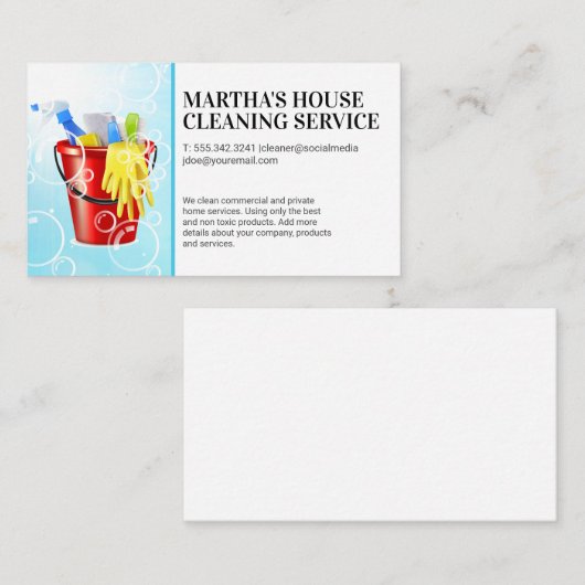 Reinigungsmittel | Soap Bubbles Business Visitenkarte (Vorne/Hinten)