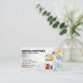 Reinigungsmittel und -ausrüstung visitenkarte (Stehend Vorderseite)