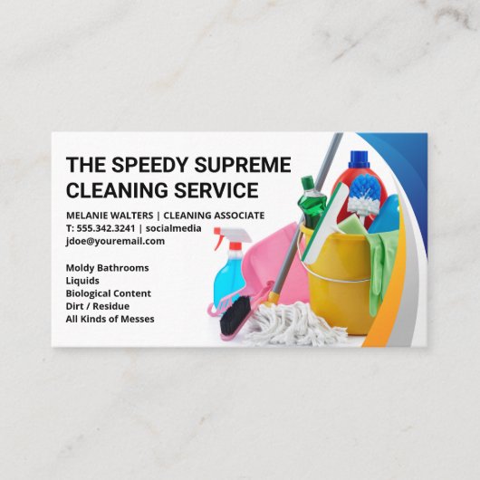 Reinigungsmittel und -geräte | Maid-Services Visitenkarte (Vorderseite)