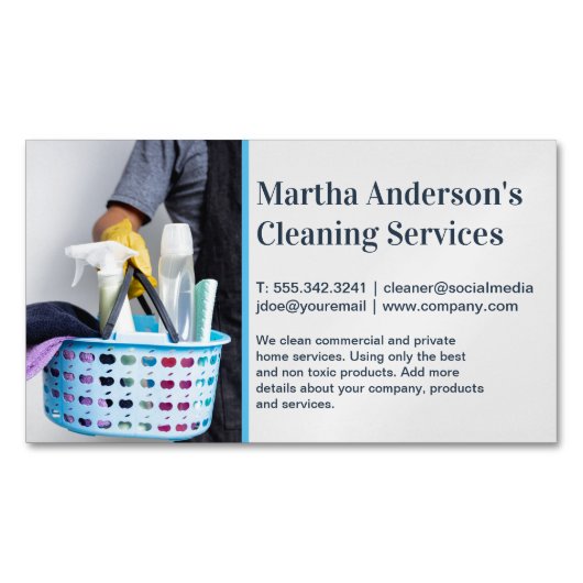 Reinigungsmittel | Warenkorb Magnetische Visitenkarte (Vorderseite)