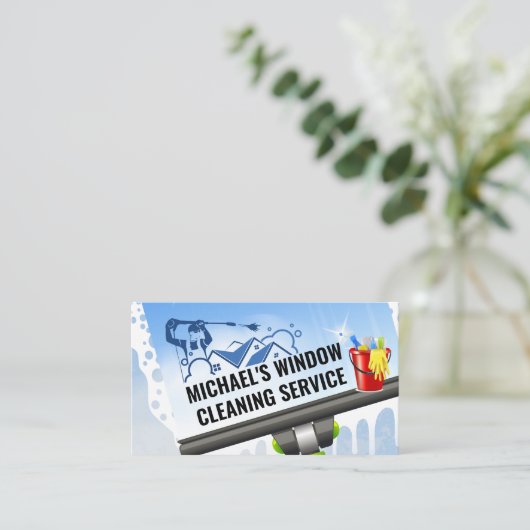 Reinigungsmittel | Window Squeegee | Power Washer Visitenkarte (Stehend Vorderseite)