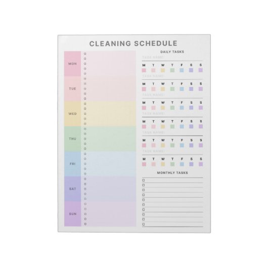 Reinigungsplaner Notizblock (Rotiert)